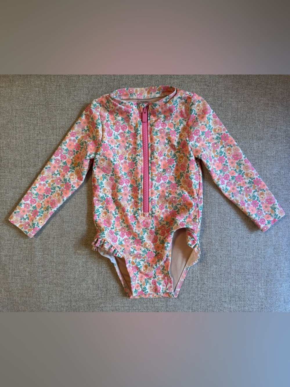 Old Navy Floral Long-Sleeve Swimsuit | 12-18m